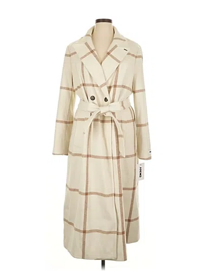 Pre-owned Dkny Trenchcoat In White