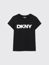 Dkny Kids' Logo-print T-shirt In Black