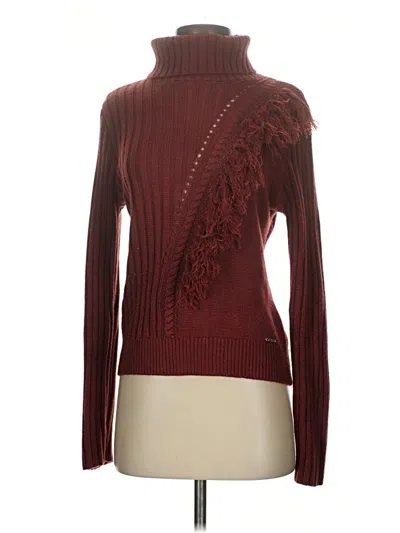 Pre-owned Dkny Turtleneck Sweater In Red
