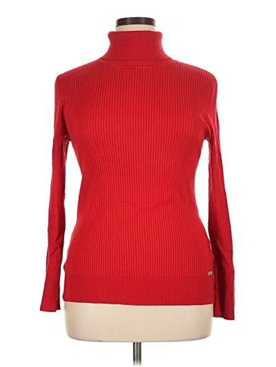 Pre-owned Dkny Turtleneck Sweater In Red
