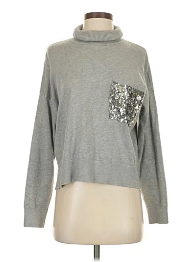 Pre-owned Dkny Turtleneck Sweater In Silver