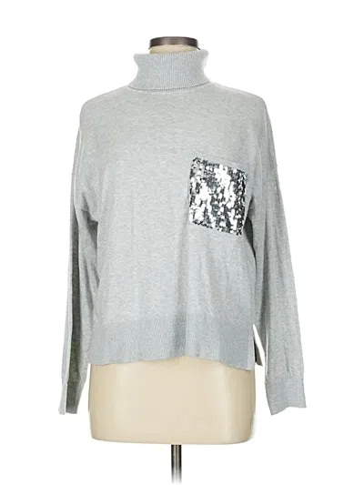 Pre-owned Dkny Turtleneck Sweater In Silver