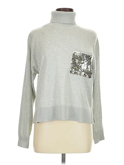 Pre-owned Dkny Turtleneck Sweater In Silver