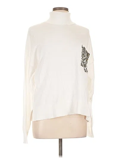 Pre-owned Dkny Turtleneck Sweater In White