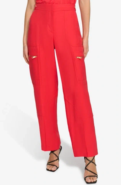 Dkny Twill Straight Leg Cargo Pants In Flame