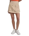 Dkny Twill Zip Pocket Mini Skirt In Sandalwood
