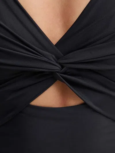 Dkny Twist-embellished Swimsuit In Black