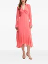 Dkny Twist-front Asymmetric-hem Dress In Red