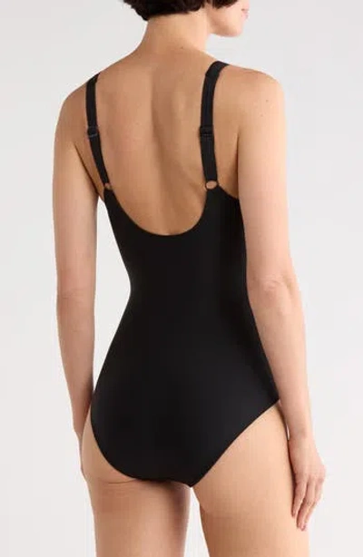 Dkny Twist Keyhole One-piece Swimsuit In Black