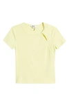 Dkny Twist Neck Rib T-shirt In Light Lemon