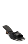 Dkny Twist Strap Kitten Heel Sandal In Black