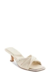 Dkny Twist Strap Kitten Heel Sandal In Bone