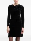 Dkny Twisted Long-sleeve Mini Dress In Black