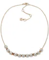 DKNY TWO-TONE BEAD STATEMENT NECKLACE, 16" + 3" EXTENDER