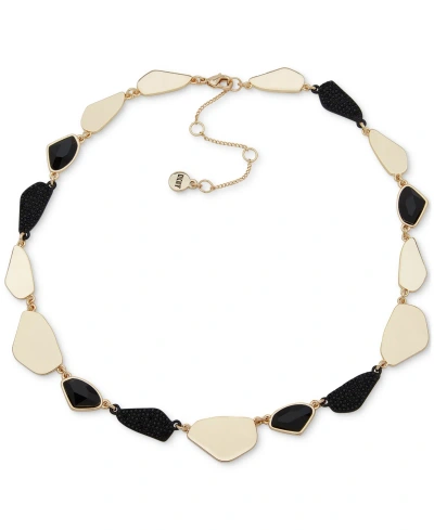 Dkny Two-tone Crystal All-around Collar Necklace, 16" + 3" Extender In Black