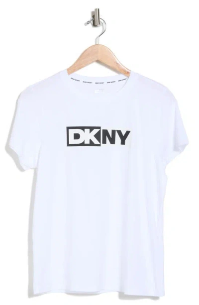 Dkny Two-tone Graphic T-shirt In White