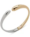 Dkny Two-tone Polished Cuff Slip-on Bracelet