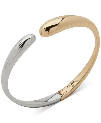 Dkny Two-tone Polished Cuff Slip-on Bracelet