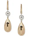 Dkny Two-tone Puffy Double Drop Earrings In Ttone