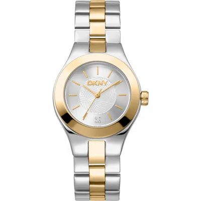 Dkny Two Tone Stainless Steel Bracelet Watch, 30mm In Two Tone Silver And Gold