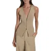 Dkny Two-way Zip Knit Vest In Brown