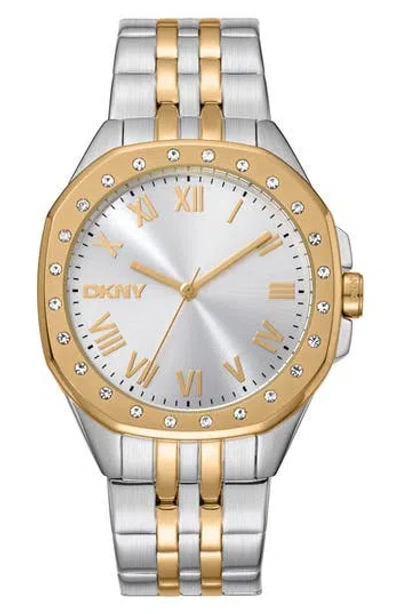 Dkny Two-tone Bracelet Watch In 2 Tone Ss/g