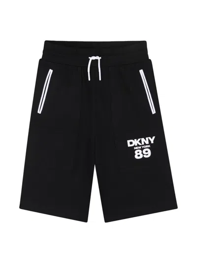 Dkny Unisex Bermuda Shorts For Kids In Black