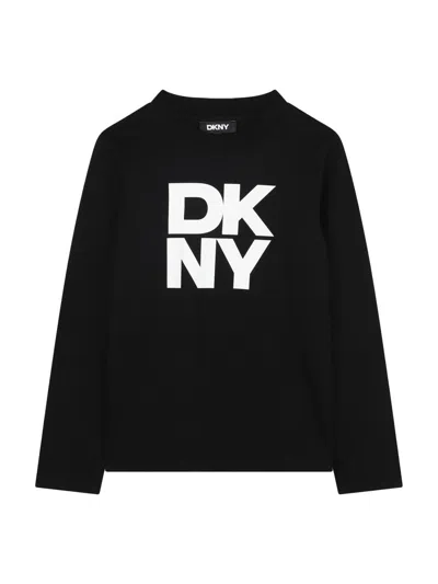 Dkny Unisex Logo Tee In Black
