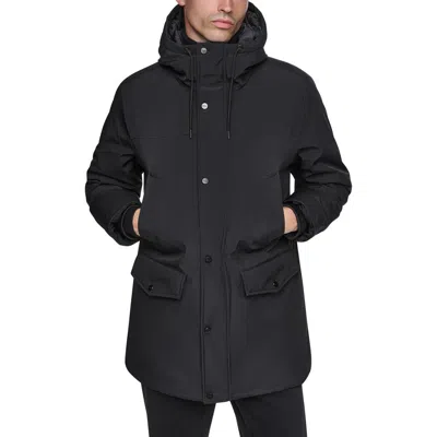 Dkny Urban Water Resistant Parka In Black
