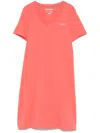 Dkny Sport Women's Studded-logo V-neck T-shirt Dress In オレンジ