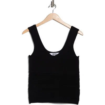 Dkny V-neck Sweater Tank In Black