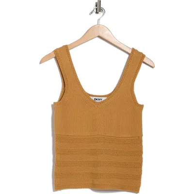 Dkny V-neck Sweater Tank In Brown