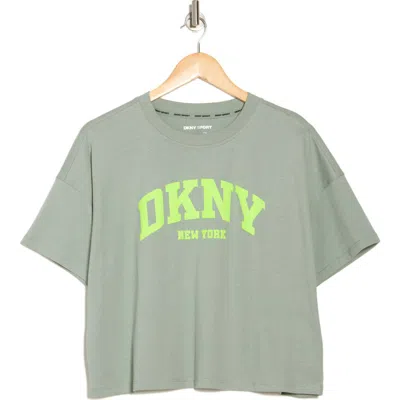 Dkny Varsity Puff Logo T-shirt In Lilypad