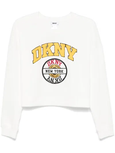 Dkny Varsity Sweatshirt In White
