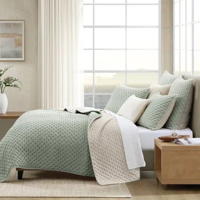 Dkny Velvet Quilt, King Set, Sage In Green
