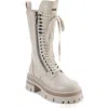 Dkny Verika Lace-up Lug Sole Boot In White