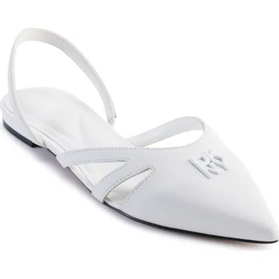 Dkny Verity Pointed Toe Slingback Flat In White
