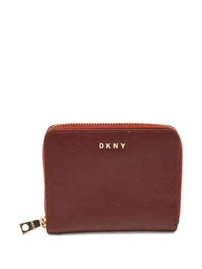 Pre-owned Dkny Vintage 2020 Leather Zip-around Wallet In Red