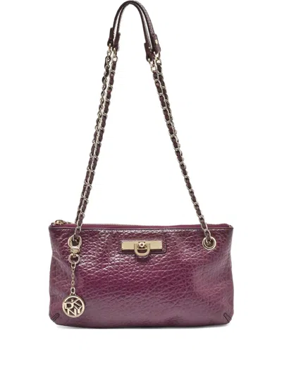Pre-owned Dkny Vintage 2023 Lock Shoulder Bag In Purple