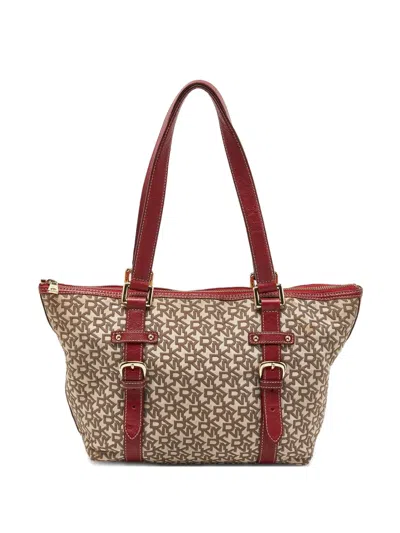 Pre-owned Dkny Vintage 2023 Monogram Handbag In Neutral