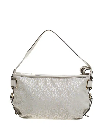 Pre-owned Dkny Vintage 2023 Monogram Shoulder Bag In White