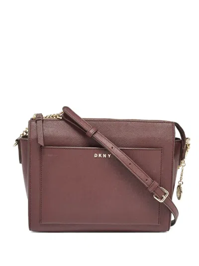 Pre-owned Dkny Vintage 2024  Structured Leather Crossbody Bag In Red