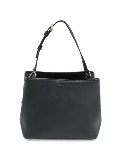 Pre-owned Dkny Vintage Bryant Park Bucket Bag In Black