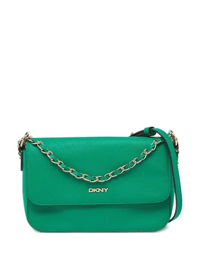 Pre-owned Dkny Vintage Chain-strap Crossbody Bag In Green