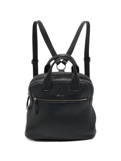 Pre-owned Dkny Vintage Leather Backpack In Black