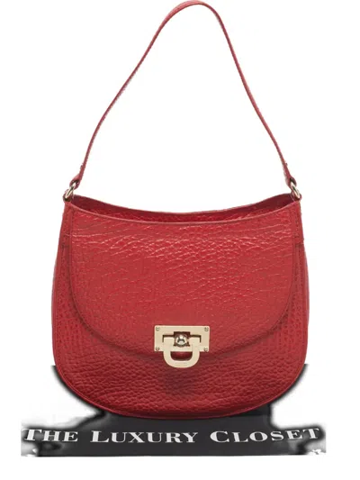 Pre-owned Dkny Vintage Leather Shoulder Bag In Red