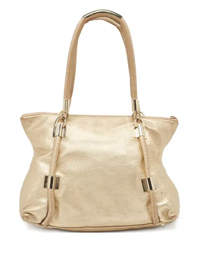 Pre-owned Dkny Vintage Metallic-effect Leather Shoulder Bag