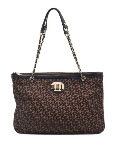 Pre-owned Dkny Vintage Monogram-jacquard Shoulder Bag