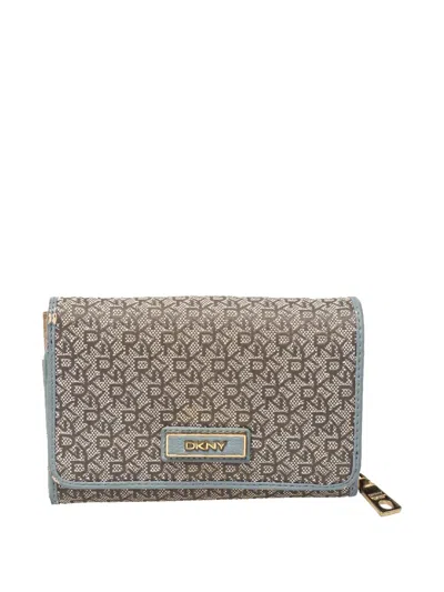 Pre-owned Dkny Vintage 2024 Monogram Canvas Wallet