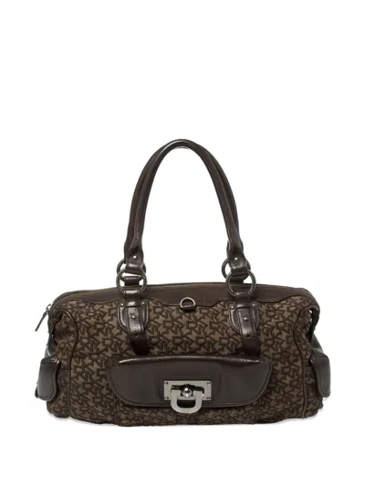 Pre-owned Dkny Vintage  Monogram Satchel Bag